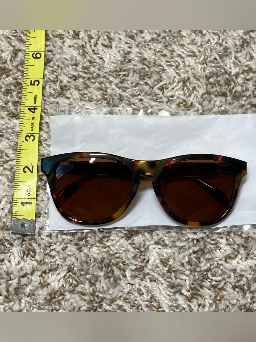 CAESARS REPUBLIC Lake Tahoe Tortoise Shell Wayfarer Style Sunglasses & Case